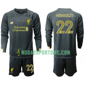 Koszulka Liverpool MIGNOLET 22 Bramkarska Dziecięcy Domowe Stroje Piłkarskie 2019/20 Długi Rękaw